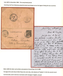 BENIN - DAHOMEY : 1894/1907 Collection de 6 lettres montées sur ...