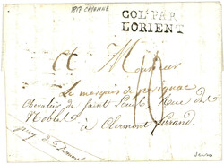 GUYANE : 1817 COL. PAR LORIENT sur lettre avec texte de CAYENNE pour ...