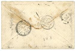 1867 CORR. D' ARMEES SAIGON + Taxe 3 tampon (rare) sur enveloppe pour ...