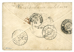 1873 CG 20c CERES (rare) + 5c CERES obl. CCH + CORR. D' ARMEES SAIGON ...