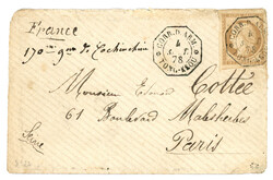 TONG-KEOU : 1878 CG 15c (n°22) TB margé obl. trés rare cachet CORR ...