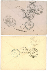2 lettres : 1902 BAO-LAC TONKIN + PLACE DE BAO-LAO et 1902 CAO-BANG ...
