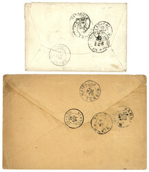 TONKIN : 1897/1905 2 lettres de THINH-THUONG et PAC-HA via PHU-LU. TB