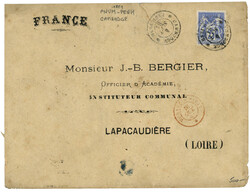 CAMBODGE : 1881 CG 25 SAGE TB margé obl. CAMBODGE PNUM-PENH sur ...