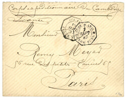 CAMBODGE - 1er CORPS EXPEDITIONNAIRE : 1887 Rare cachet CORR. D'ARM. ...