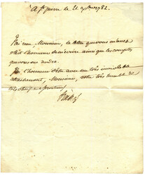 MARTINIQUE : 1782 Cachet rare St. PIERRE sur lettre avec texte pour ...