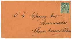 MARTINIQUE pour PRINCE EDOUARD ISLAND" : 1898 5c obl. sur enveloppe ...