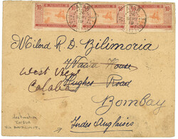 MAURITANIE pour les INDES : 1919 10c (x3) obl. ATAR sur lettre via ...