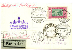 MAURITANIE - ZEPPELIN : 1934 10 s/ 5F + verso 40c + 50c obl. ST LOUIS ...