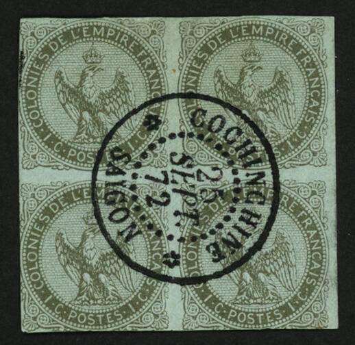 INDOCHINE : Bloc de 4 du 1c AIGLE (pd) oblitération centrale ...