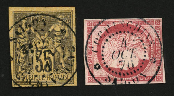 INDOCHINE : COLONIES GENERALES 80c CERES + 35c SAGE oblitération ...