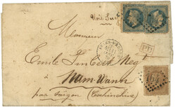"Destination NAM-WAN CAMBODGE" : 1870 10c (no28) + 20c (no29)x2 pd ...