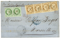 MARTINIQUE - TRINITE : 1874 CG CERES Paire 5c pd + 15c bande de 4 ...