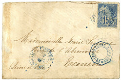 NOSSI-BE - PRECURSEUR : 1882 CG 15c obl. POSTES NOSSI-BE + CORR. ...