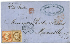 Timbres de FRANCE utilisés à la REUNION : 1865 FRANCE 10c (no21) pd ...