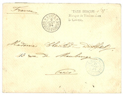 SOUDAN - MANQUE DE TIMBRES : 1894 Rarissime cachet provisoire TAXE ...