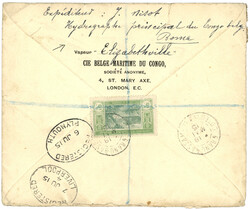 BELGIAN CONGO via IVORY COAST : 1915 Franking (faults) from IVORY ...