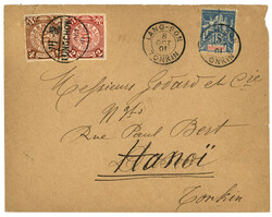 1901 CHINA 2c + 4c canc. LUNGCHOW + INDOCHINA 15c canc. LANG-SON ...