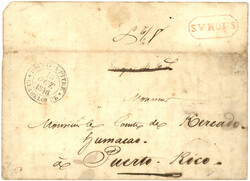 DANISH WEST INDIES : 1846 Rare Spanish cachet S.TOMAS in red on ...