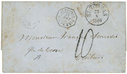 DANISH WEST INDIES - French P.O. : 1866 ST THOMAS PAQ. FR. B No1 + ...