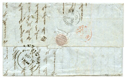 ANTIGUA : 1858 GREAT BRITAIN 6d (x4) canc. A02 + ANTIGUA (verso) ...