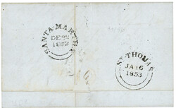 STA MARTHA - COLOMBIA : 1852 PAID AT SANTA-MARTHA on entire letter ...