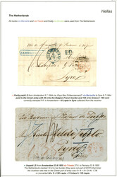 NETHERLANDS to GREECE : 1844 partly paid cover from AMSTERDAM + P.P. ...
