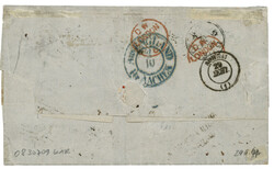 GREECE : 1867 GREAT BRITAIN 1d (x2) + 6d canc. 162 + CARDIFF + ...