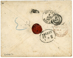 GREECE : 1867 Envelope from MOSCOU via TRIEST to CORFU taxed with ...