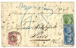 GREECE : 1869 RUSSIA 30k canc. TAGANROG + GREECE 5l+ 20l (x2) on ...