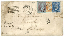 GREECE to SWITZERLAND : 1870 10l + 20l + 40l canc. 106 + KERKYRA + ...