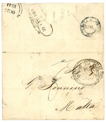 IONIAN ISLANDS : 1841 DISINFECTED Entire letter with text from CORFU ...