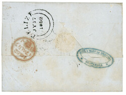 GUATEMALA : 1852 British cds BELIZE + Blue cachet JOSE y MAN. ...
