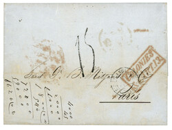 GUATEMALA : 1852 British cds BELIZE + Blue cachet JOSE y MAN. ...