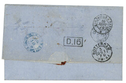 HONG-KONG : 1870 GB / 1f66c + 60 Tax marking on entire letter from ...