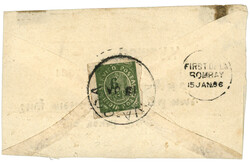 PORTUGUESE INDIA : 1886 6r green with 4 nice margins canc. NOVA-GOA ...