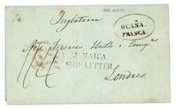 JAMAICA - COLOMBIA : 1845 OCANA FRANCA + JAMAICA SHIP LETTER on ...