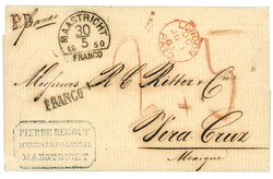 NETHERLANDS to MEXICO : 1860 MAASTRICHT /FRANCO + PD on cover to ...