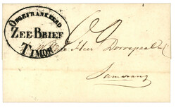 TIMOR : 1857 ONGEFRANKEERD ZEE BRIEF TIMOR on entire to SAMARANG. ...