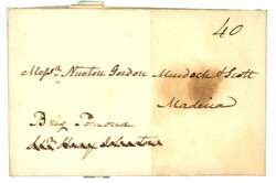MADEIRA : 1823 40 Tax marking + "Brig POMATRA" on entire letter ...
