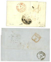ROMANIA : 2 DISINFECTED covers from BUKUREST (1840) and GALATZ (1858) ...
