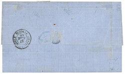 GALATZ - French Post : 1865 FRANCE 20c (x4) canc. GC 5085 in blue + ...