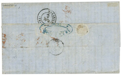 STRAITS SETTLEMENTS : 1869 FRANCE 80c Strip of 4 on cover (2 flap ...