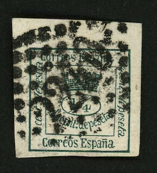 ESPAGNE 1/4P obl. cachet français GC 2240 (de MARSEILLE). Rare sur ...