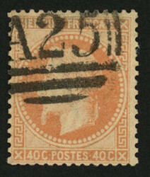 40c Empire Lauré (no31) obl. Killer A25 de MALTE. Signé BRUN. ...