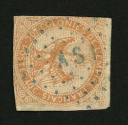 ASSINIE - COTE D' IVOIRE : CG 40c AIGLE (pd) obl. ASI en bleu. Rare. ...