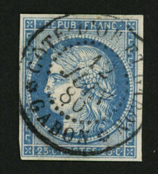 GABON : COLONIES GENERALES 25c CERES (no23) oblitération centrale ...