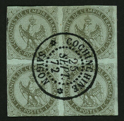 INDOCHINE : Bloc de 4 du 1c AIGLE (pd) oblitération centrale ...