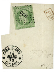 INDOCHINE - GOCONG : CG 5c EMPIRE no8 pd obl. CCH + CORR. D'ARM. ...