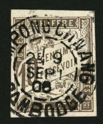 CAMBODGE : COLONIES GENERALES 10c TAXE obl. KOMPONG-CHNANG CAMBODGE. ...